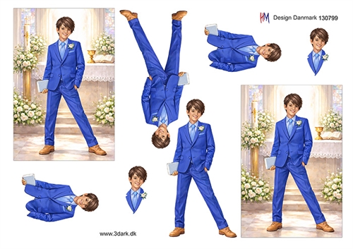 3D Konfirmationsdreng i kirke